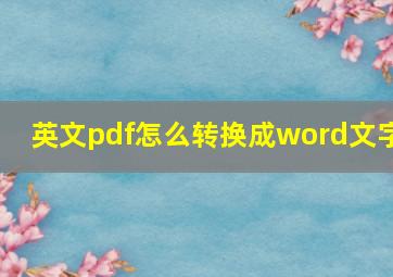 英文pdf怎么转换成word文字