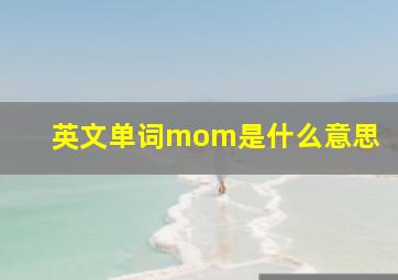 英文单词mom是什么意思