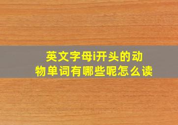 英文字母i开头的动物单词有哪些呢怎么读