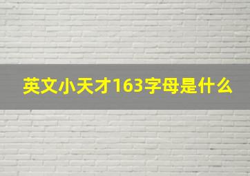 英文小天才163字母是什么