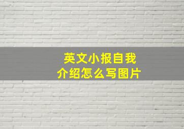 英文小报自我介绍怎么写图片