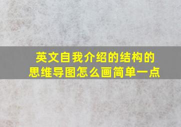 英文自我介绍的结构的思维导图怎么画简单一点