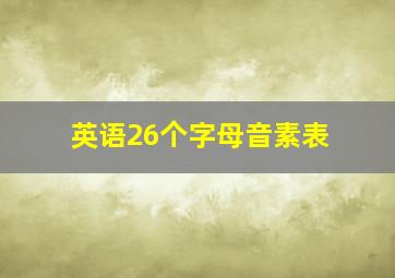 英语26个字母音素表