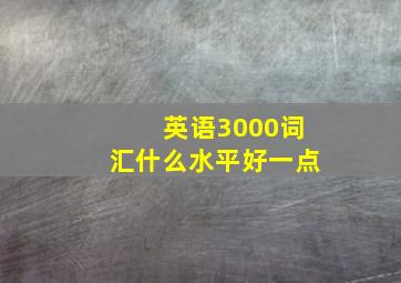 英语3000词汇什么水平好一点