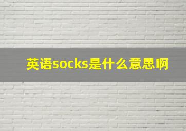 英语socks是什么意思啊