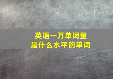 英语一万单词量是什么水平的单词