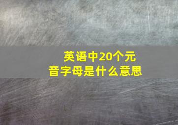 英语中20个元音字母是什么意思