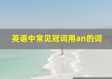 英语中常见冠词用an的词