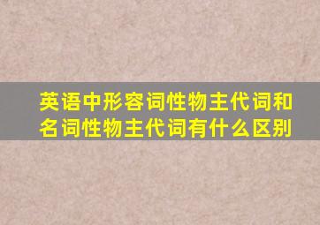 英语中形容词性物主代词和名词性物主代词有什么区别