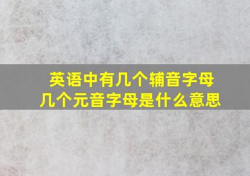 英语中有几个辅音字母几个元音字母是什么意思