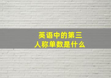 英语中的第三人称单数是什么