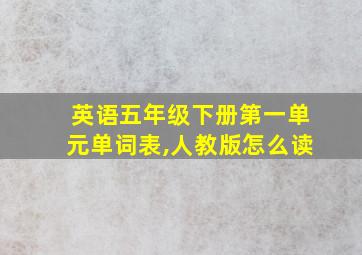 英语五年级下册第一单元单词表,人教版怎么读