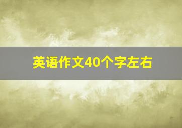 英语作文40个字左右