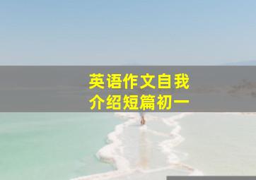 英语作文自我介绍短篇初一