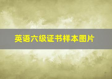 英语六级证书样本图片