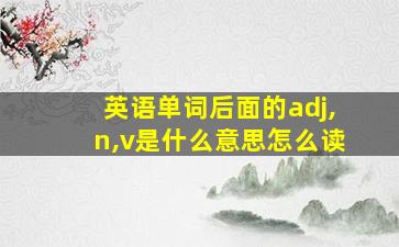 英语单词后面的adj,n,v是什么意思怎么读