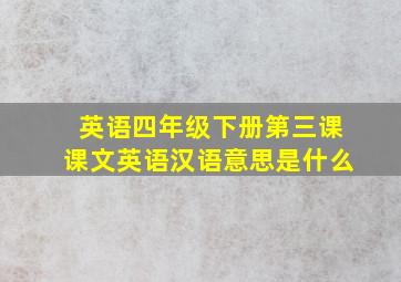 英语四年级下册第三课课文英语汉语意思是什么