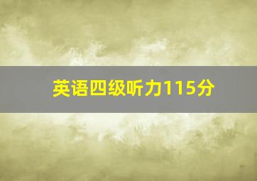 英语四级听力115分