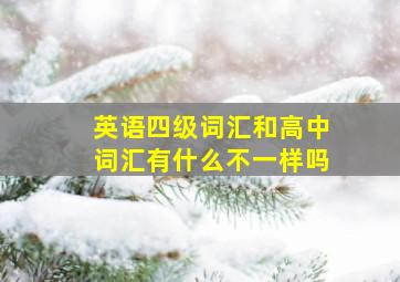 英语四级词汇和高中词汇有什么不一样吗