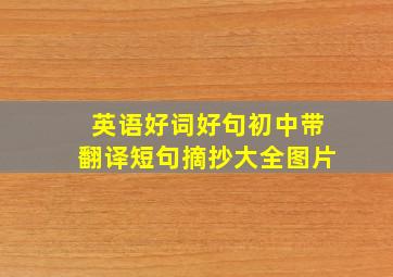 英语好词好句初中带翻译短句摘抄大全图片