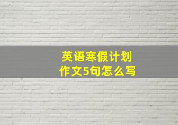 英语寒假计划作文5句怎么写