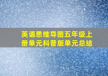 英语思维导图五年级上册单元科普版单元总结