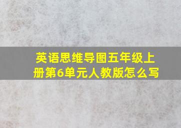 英语思维导图五年级上册第6单元人教版怎么写