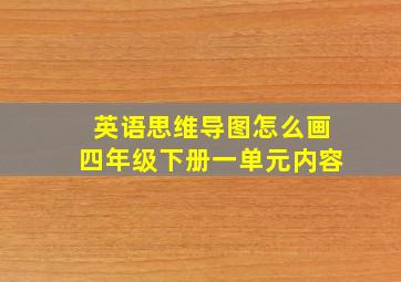 英语思维导图怎么画四年级下册一单元内容