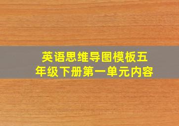 英语思维导图模板五年级下册第一单元内容