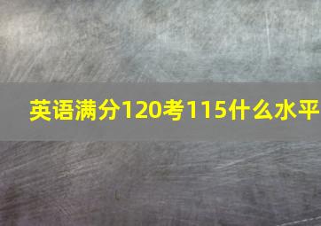 英语满分120考115什么水平