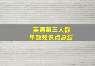 英语第三人称单数知识点总结