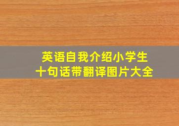 英语自我介绍小学生十句话带翻译图片大全