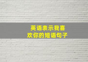 英语表示我喜欢你的短语句子