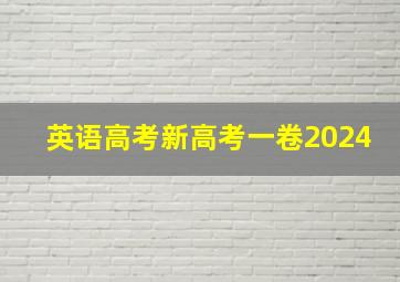 英语高考新高考一卷2024