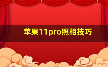 苹果11pro照相技巧