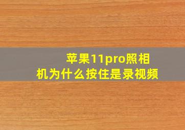 苹果11pro照相机为什么按住是录视频