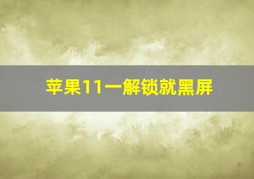 苹果11一解锁就黑屏