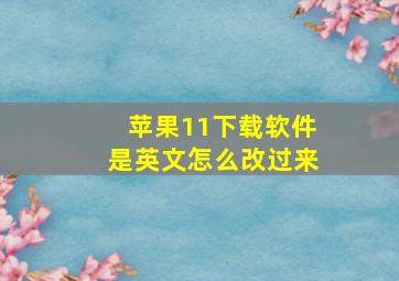 苹果11下载软件是英文怎么改过来