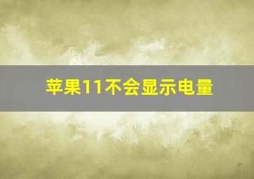 苹果11不会显示电量