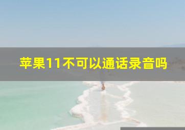 苹果11不可以通话录音吗