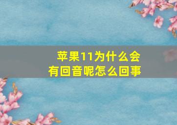 苹果11为什么会有回音呢怎么回事