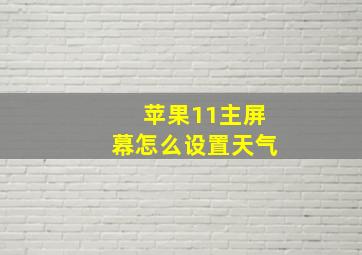 苹果11主屏幕怎么设置天气