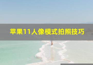 苹果11人像模式拍照技巧