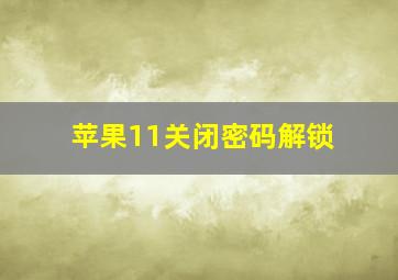 苹果11关闭密码解锁