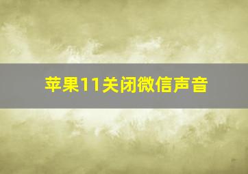 苹果11关闭微信声音