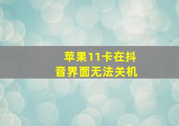 苹果11卡在抖音界面无法关机