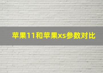 苹果11和苹果xs参数对比