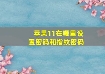 苹果11在哪里设置密码和指纹密码