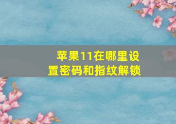 苹果11在哪里设置密码和指纹解锁