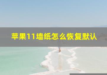 苹果11墙纸怎么恢复默认